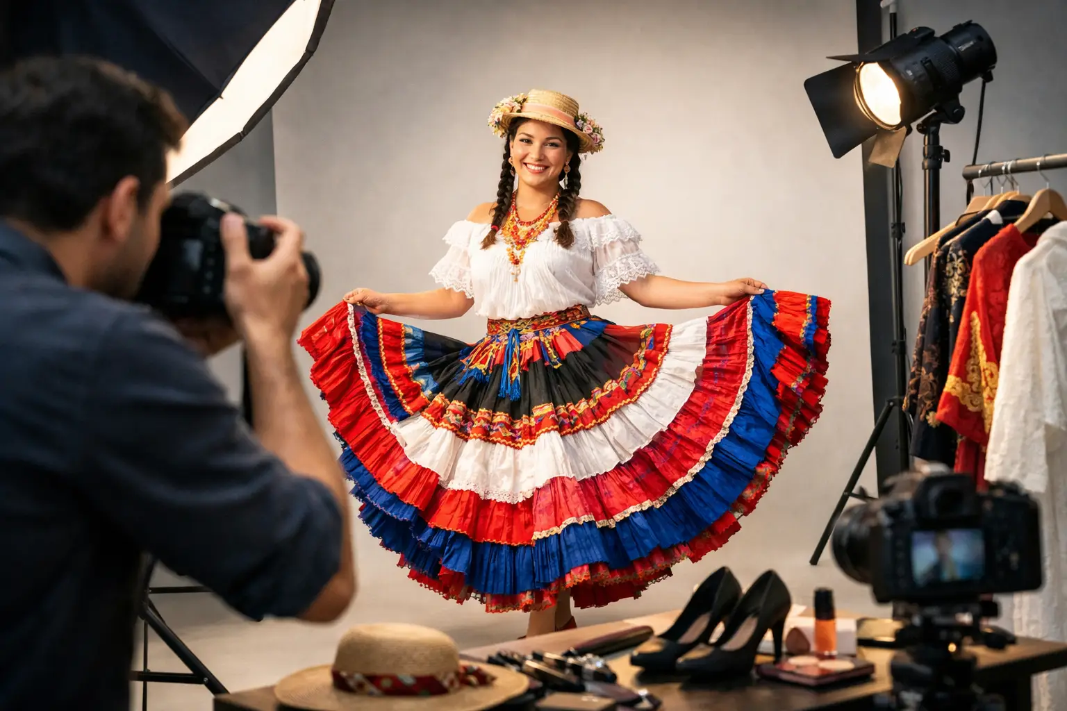 Fotos en pollera con vestuario incluido